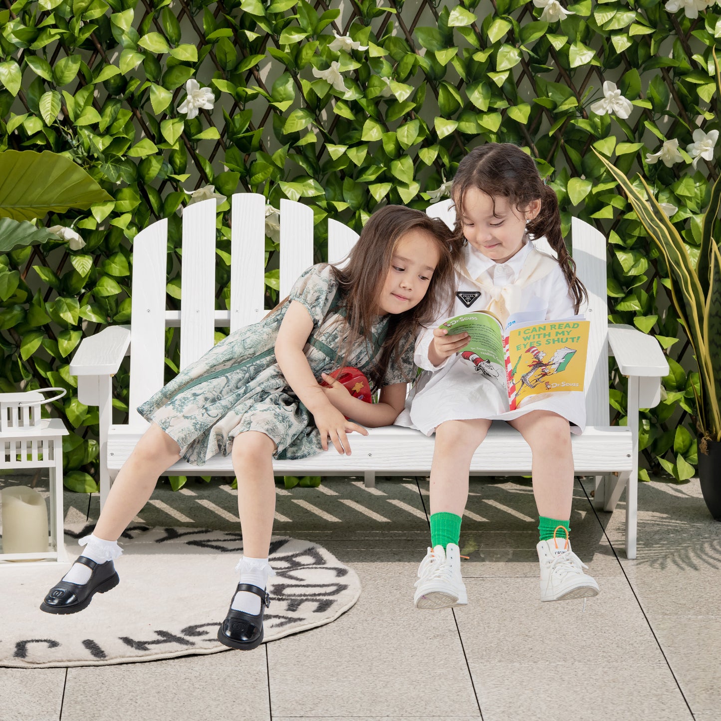 Kids Adirondack Chair for 2 with High Backrest