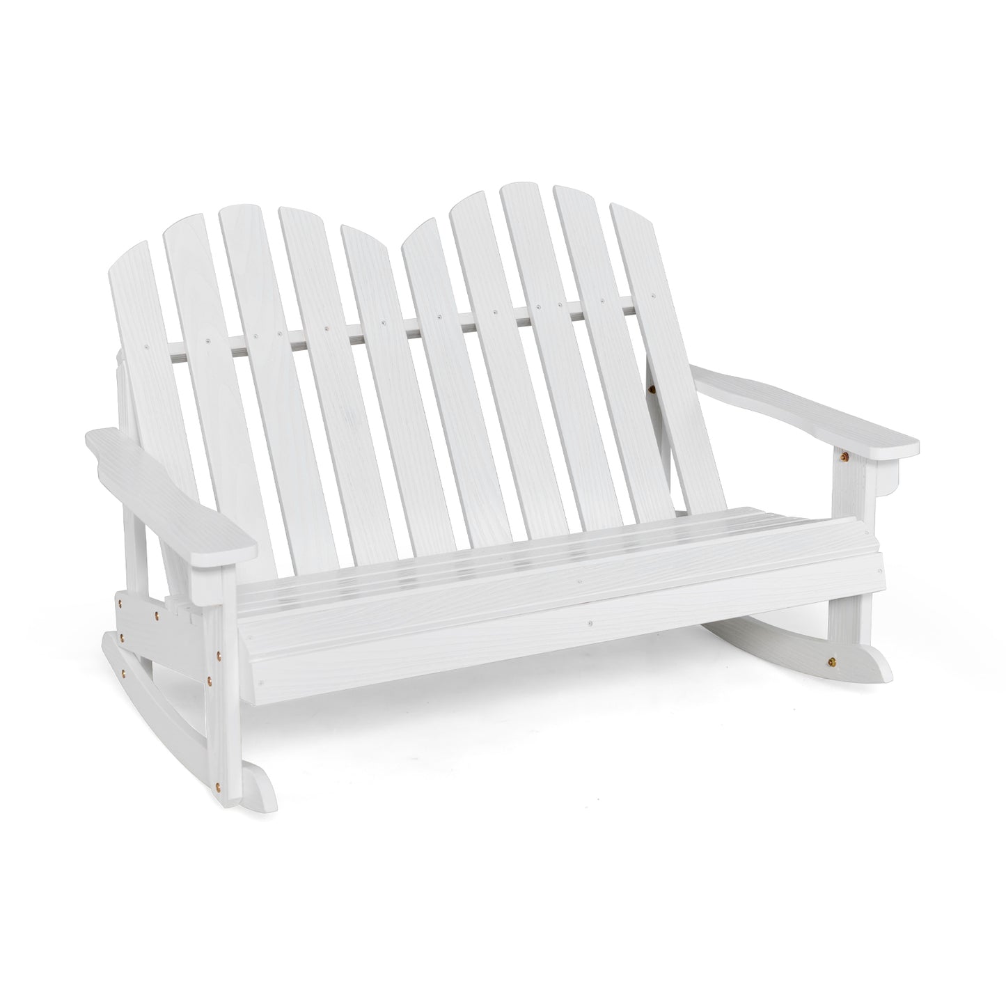 2 Person Adirondack Rocking Chair with Slatted Seat