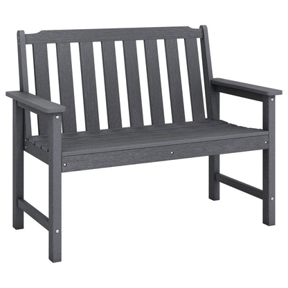 2-Person HDPE Outdoor Garden Bench with Backrest