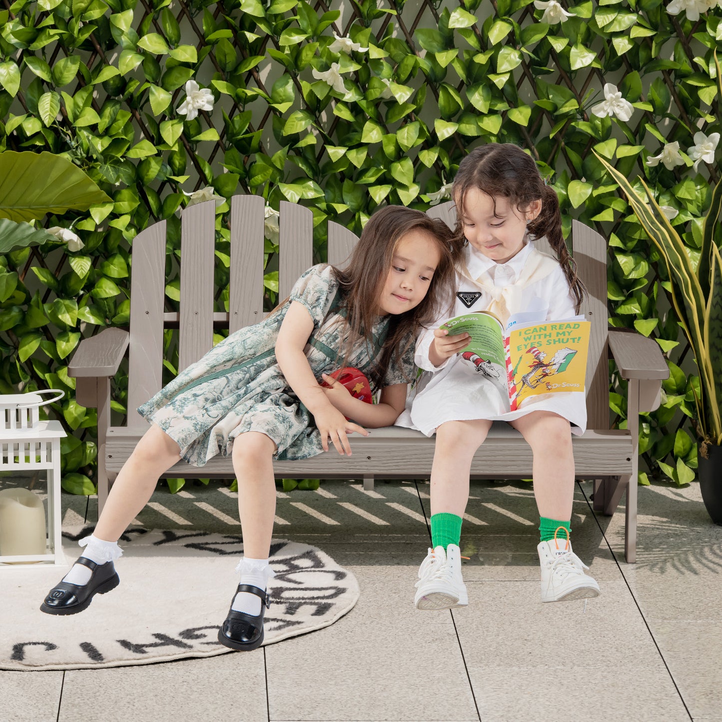 Kids Adirondack Chair for 2 with High Backrest