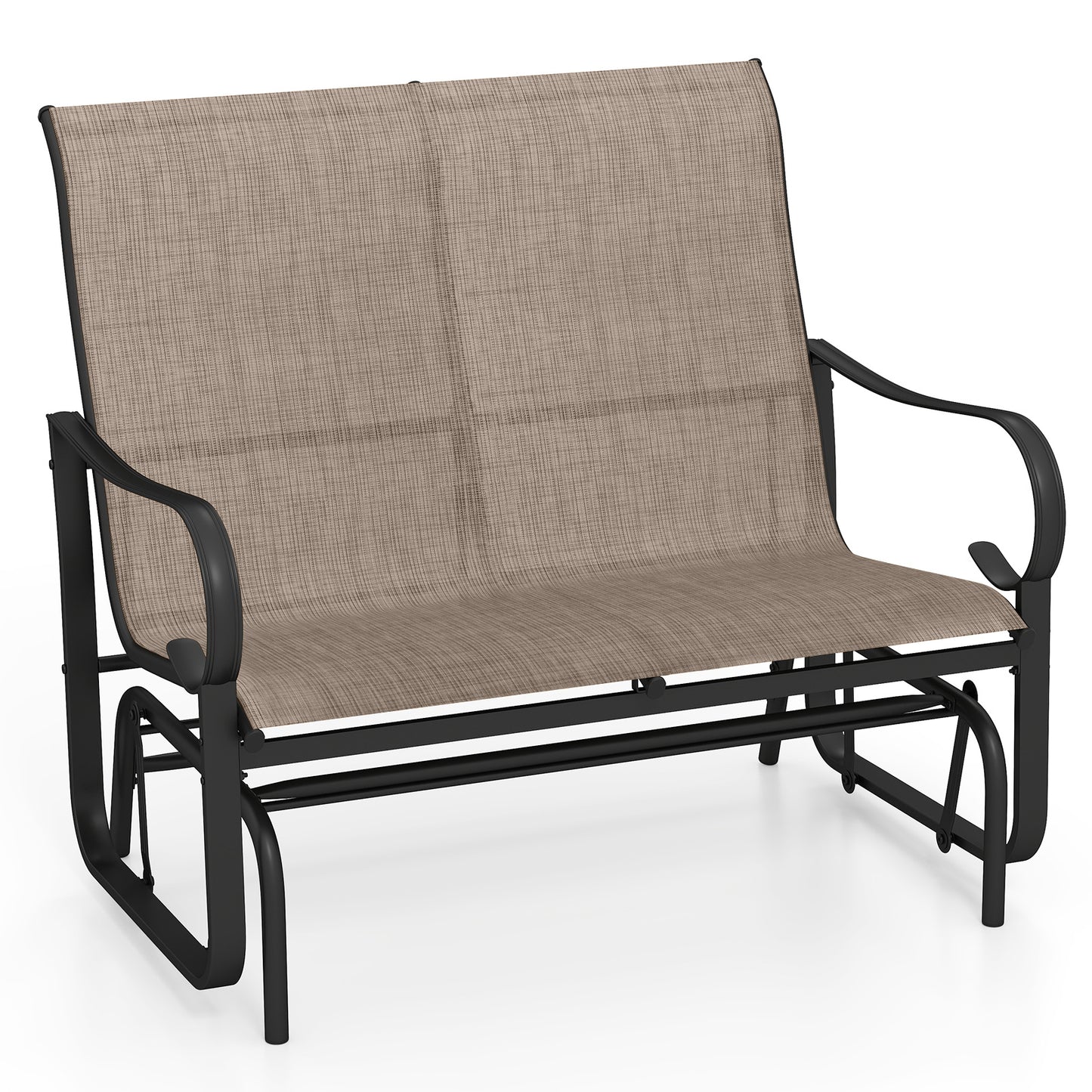2-Person Outdoor Glider Bench with High Backrest