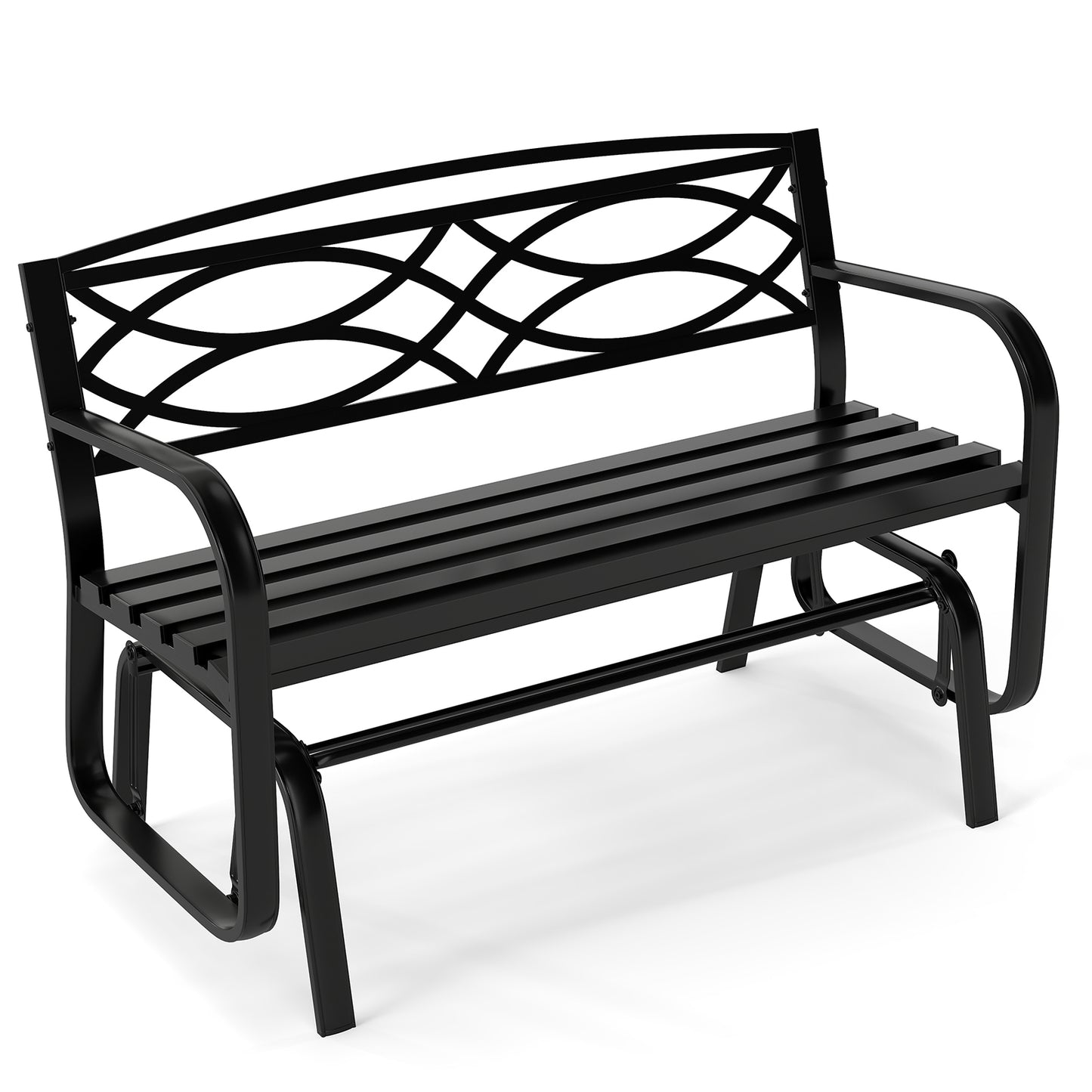 2-Person Outdoor Glider Bench with Metal Frame
