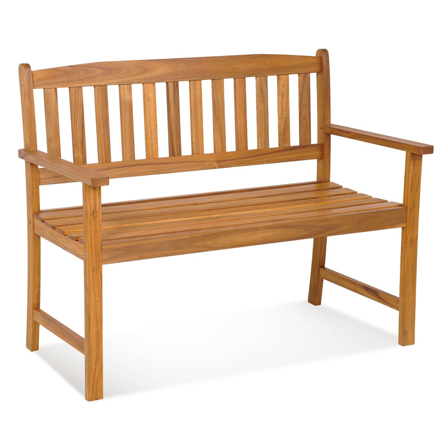 Acacia Wood Outdoor Bench with Backrest – 2 Person