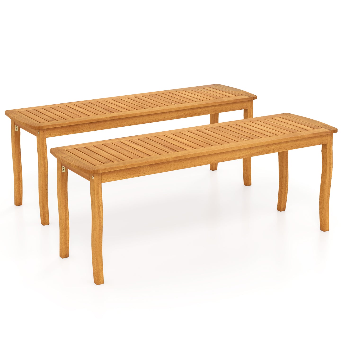 48" Acacia Wood Outdoor Dining Bench