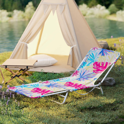 5-Position Beach Recliner Chair Set of 2 with Carry Strap