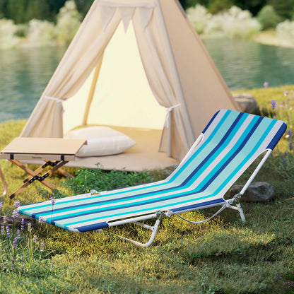 5-Position Beach Recliner Chair Set of 2 with Carry Strap