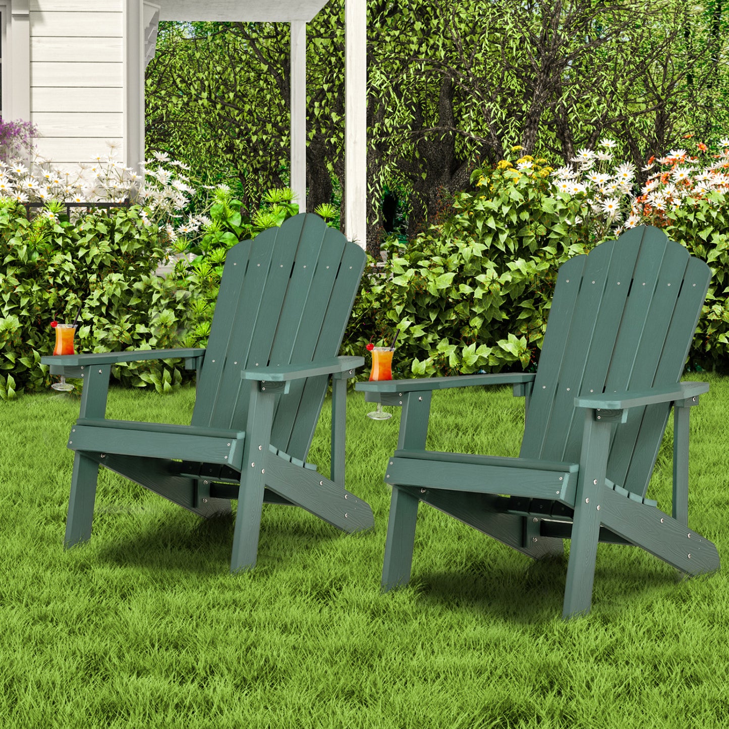 Adirondack Chair Set - 2 Piece Adult & Kids Outdoor Seating