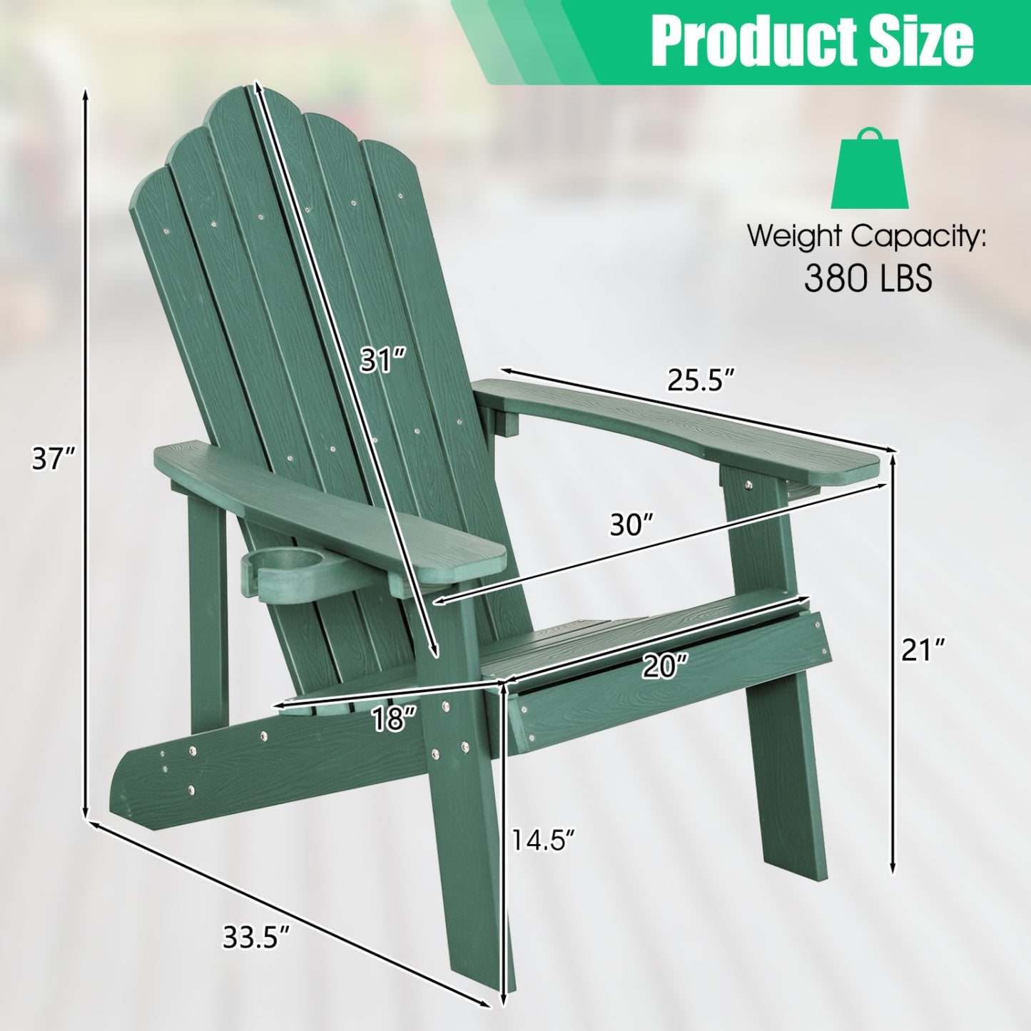Adirondack Chair Set - 2 Piece Adult & Kids Outdoor Seating
