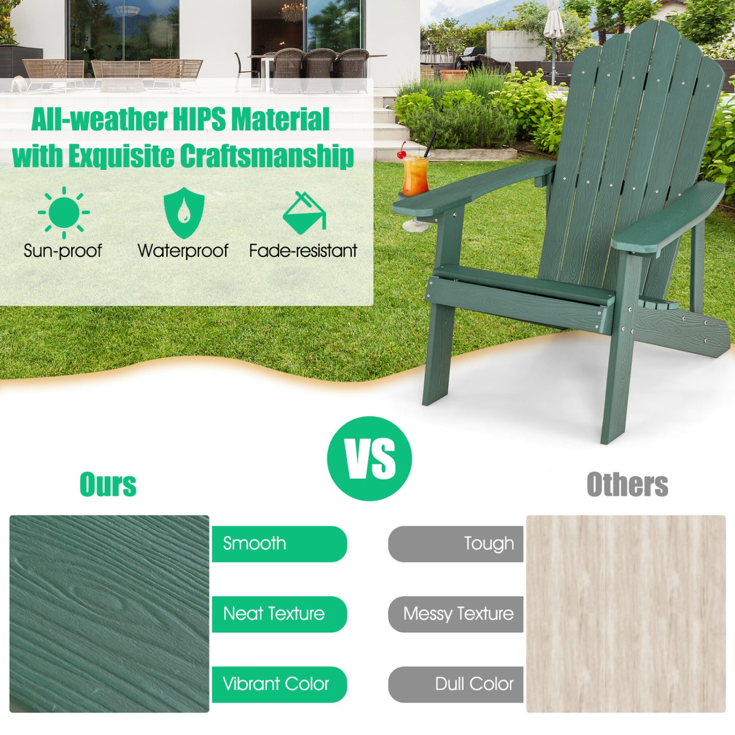 Adirondack Chair Set - 2 Piece Adult & Kids Outdoor Seating