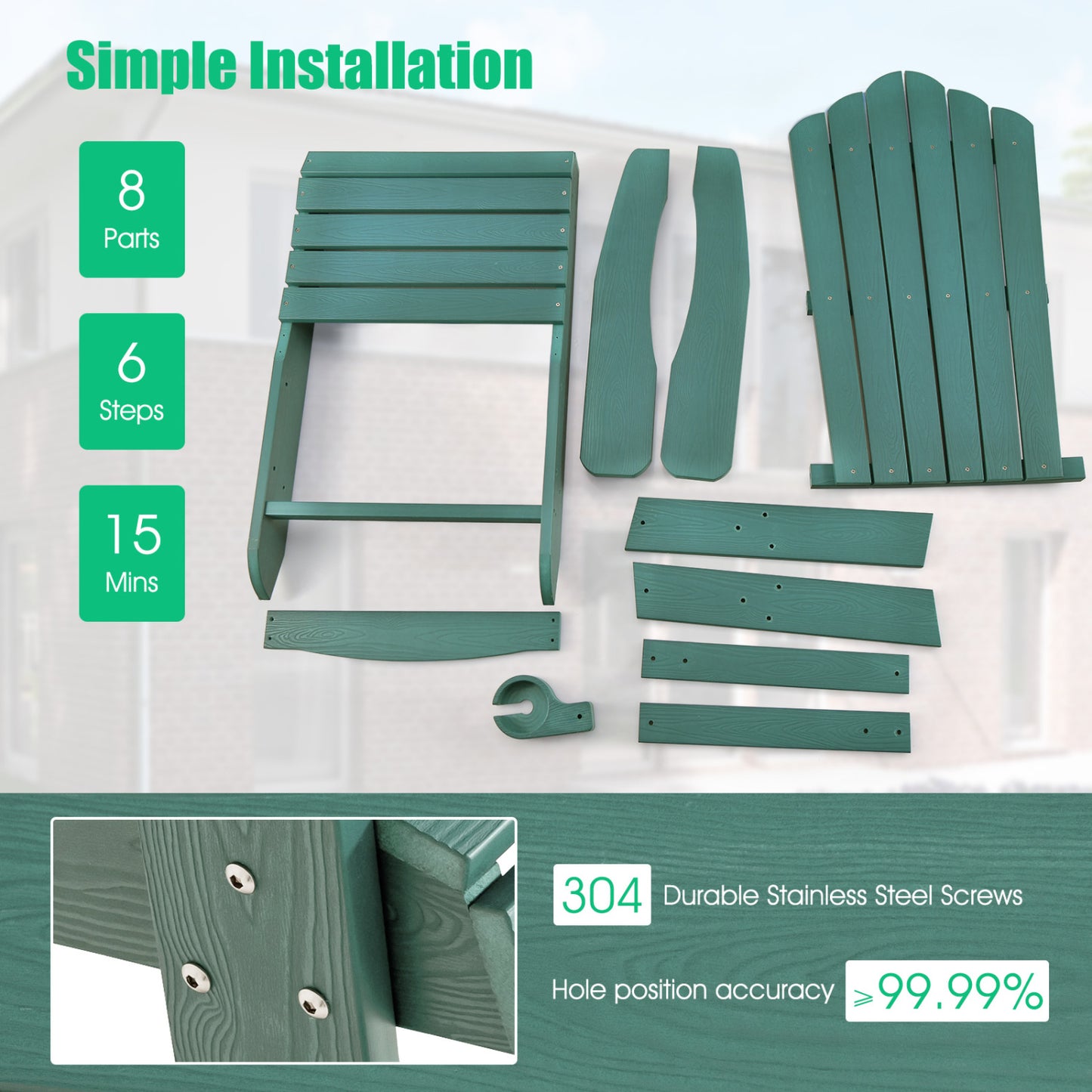 Adirondack Chair Set - 2 Piece Adult & Kids Outdoor Seating