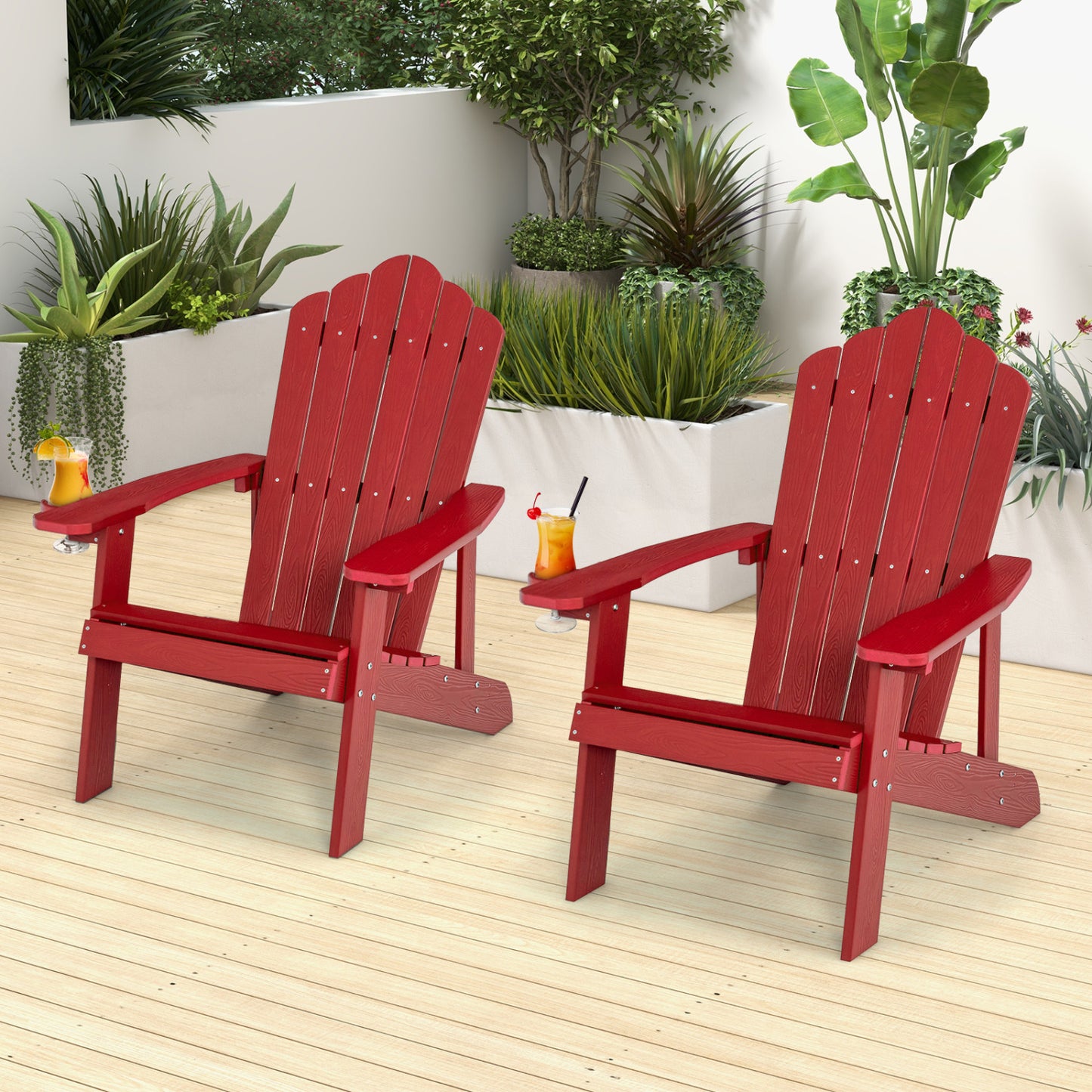 Adirondack Chair Set - 2 Piece Adult & Kids Outdoor Seating