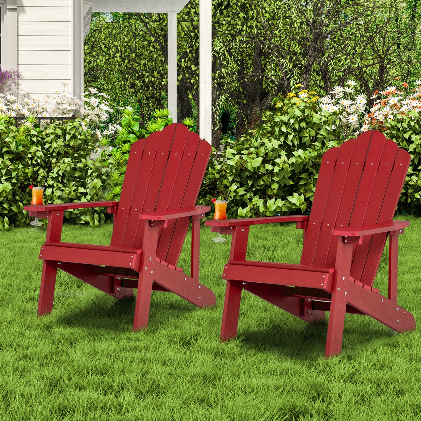 Adirondack Chair Set - 2 Piece Adult & Kids Outdoor Seating