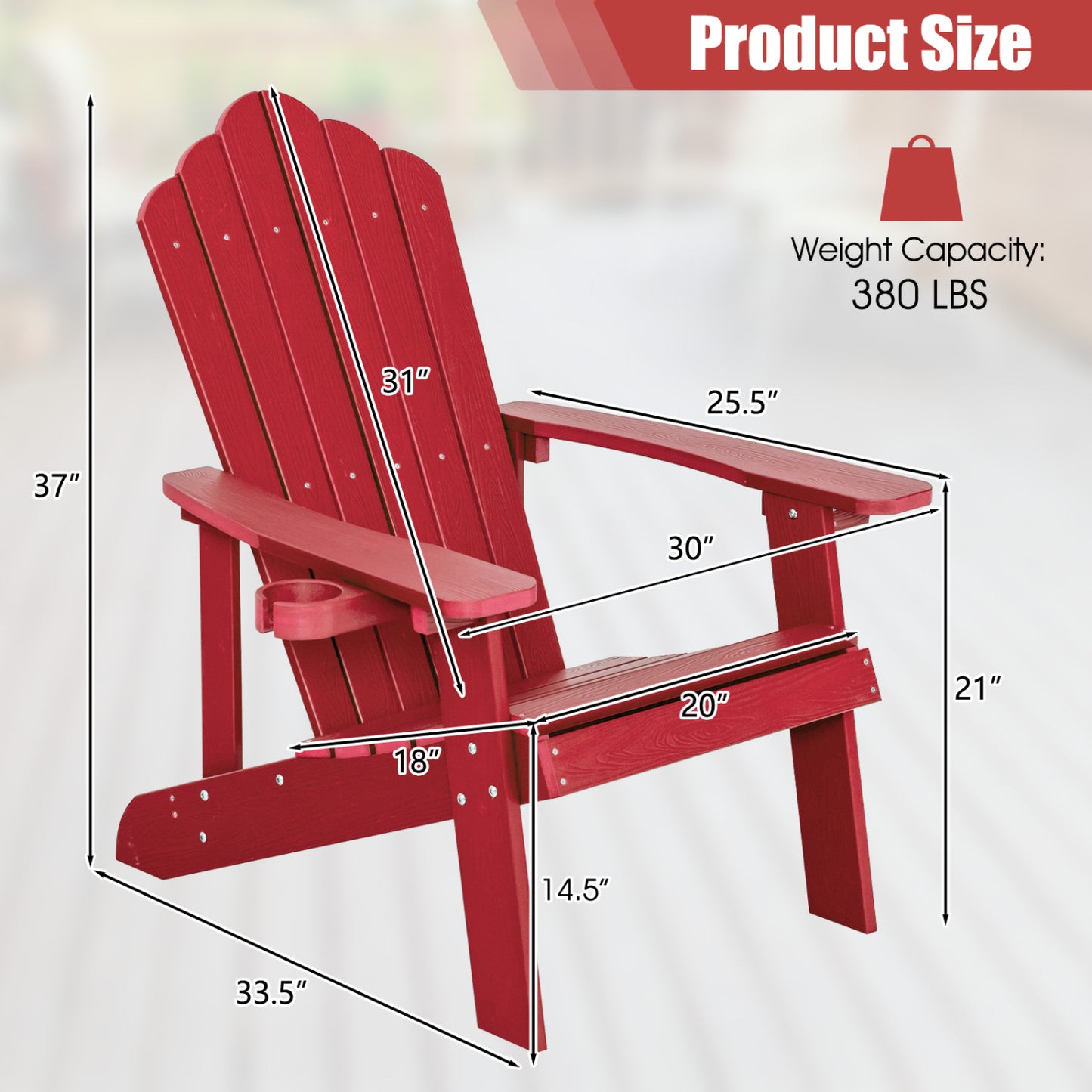 Adirondack Chair Set - 2 Piece Adult & Kids Outdoor Seating