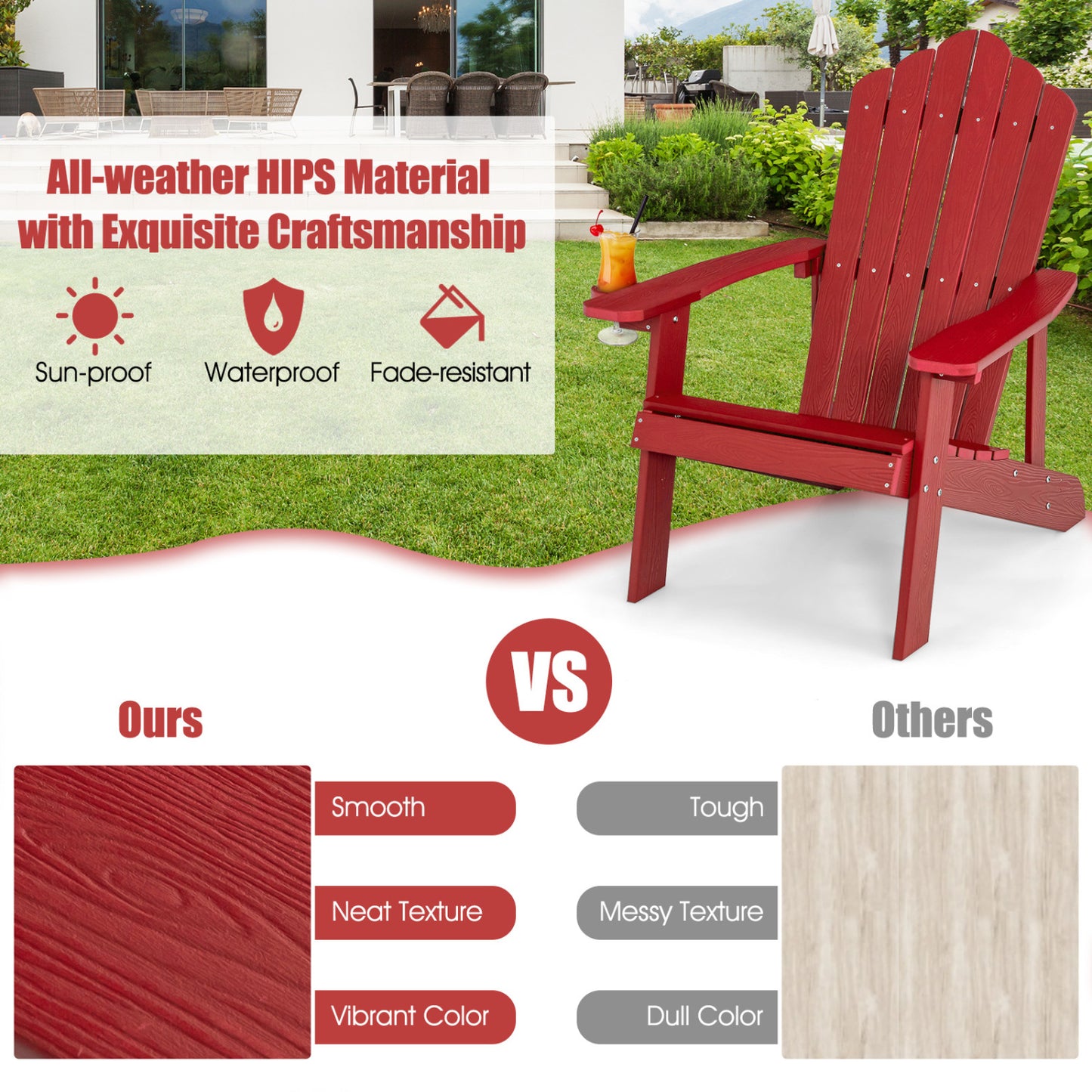 Adirondack Chair Set - 2 Piece Adult & Kids Outdoor Seating