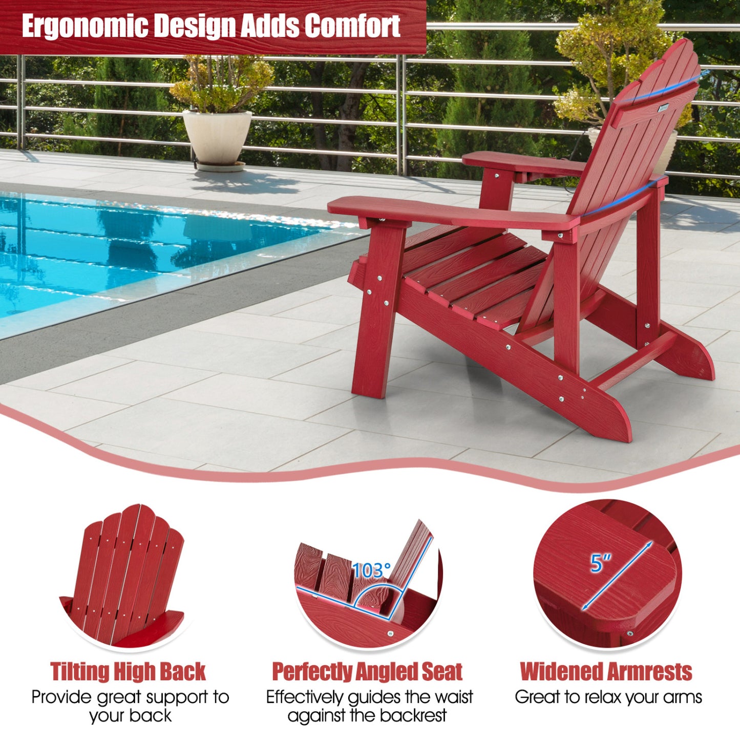 Adirondack Chair Set - 2 Piece Adult & Kids Outdoor Seating
