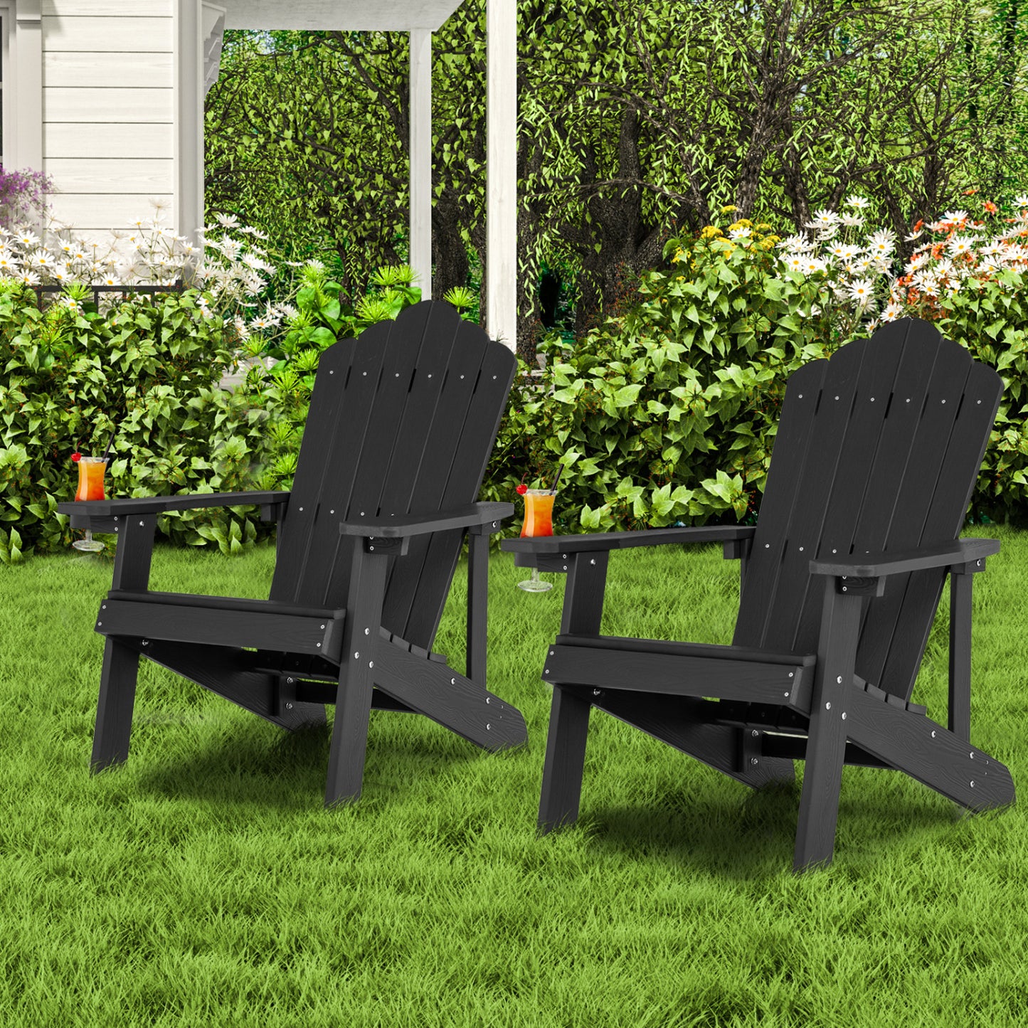 Adirondack Chair Set - 2 Piece Adult & Kids Outdoor Seating