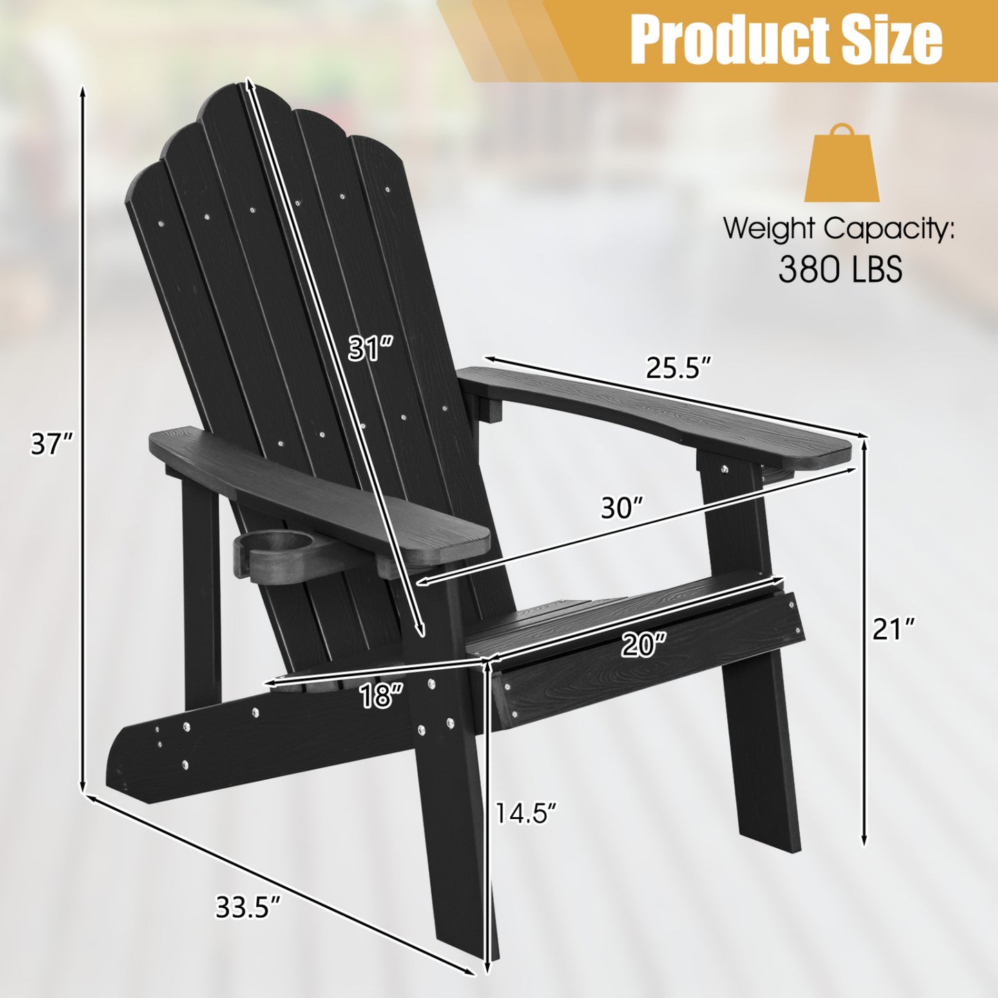 Adirondack Chair Set - 2 Piece Adult & Kids Outdoor Seating