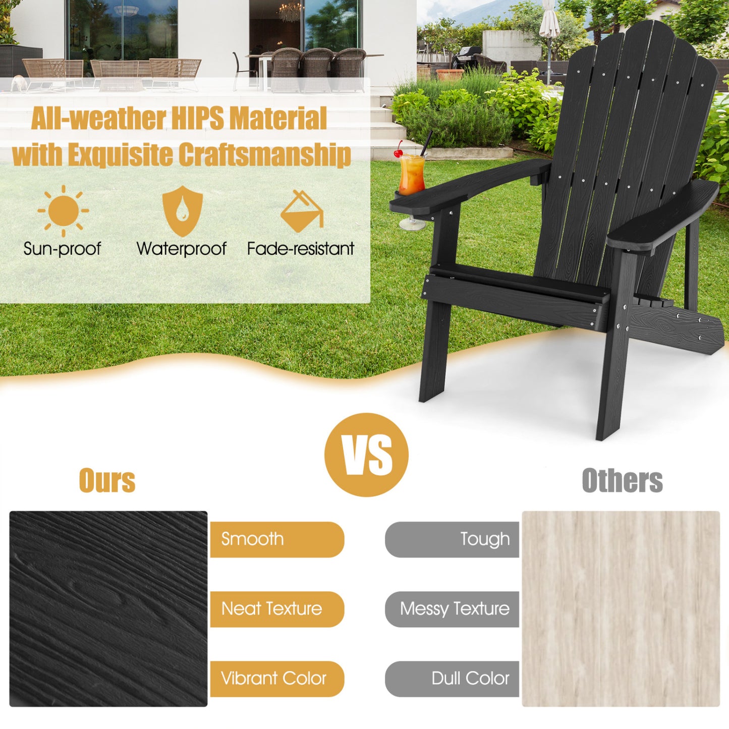 Adirondack Chair Set - 2 Piece Adult & Kids Outdoor Seating