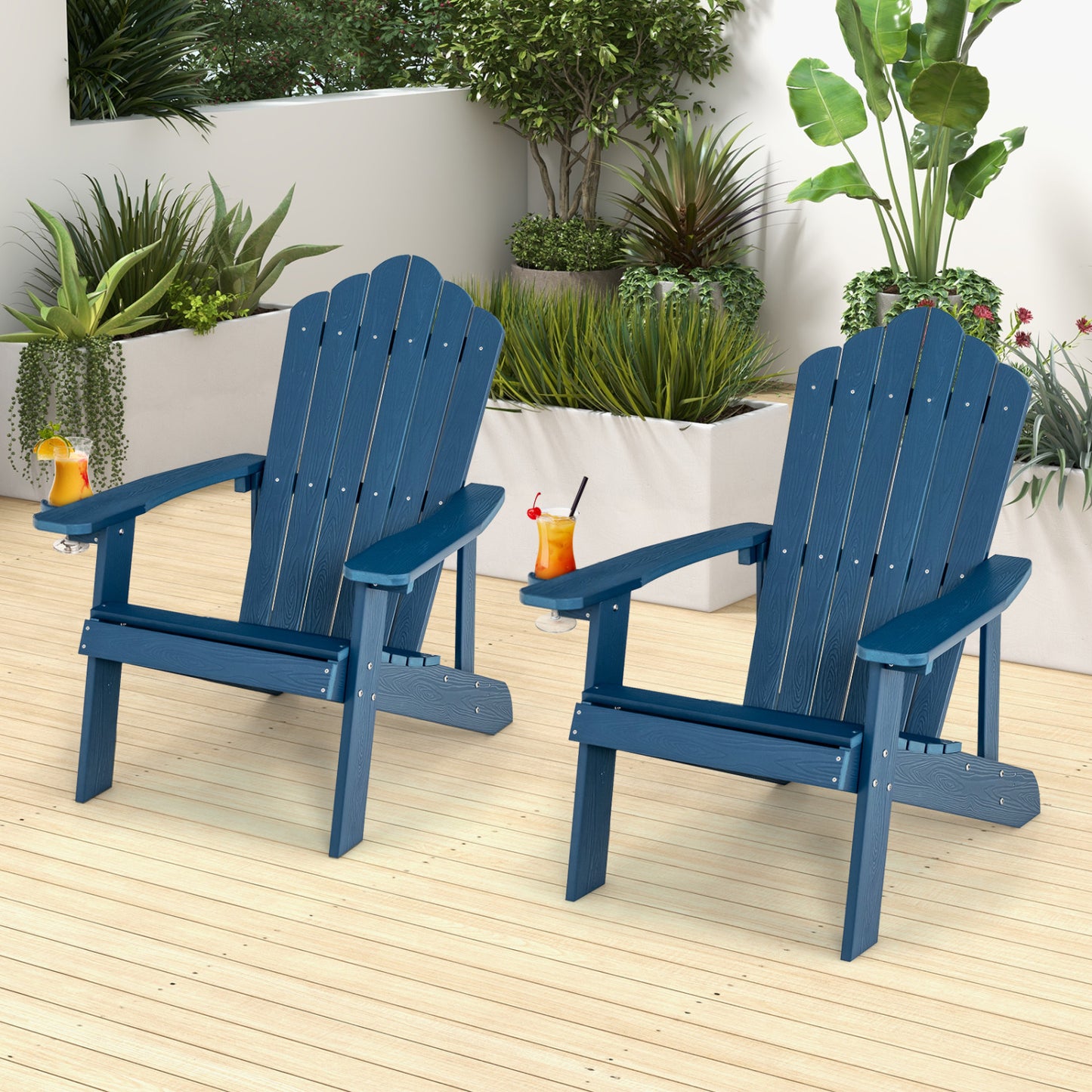Adirondack Chair Set - 2 Piece Adult & Kids Outdoor Seating