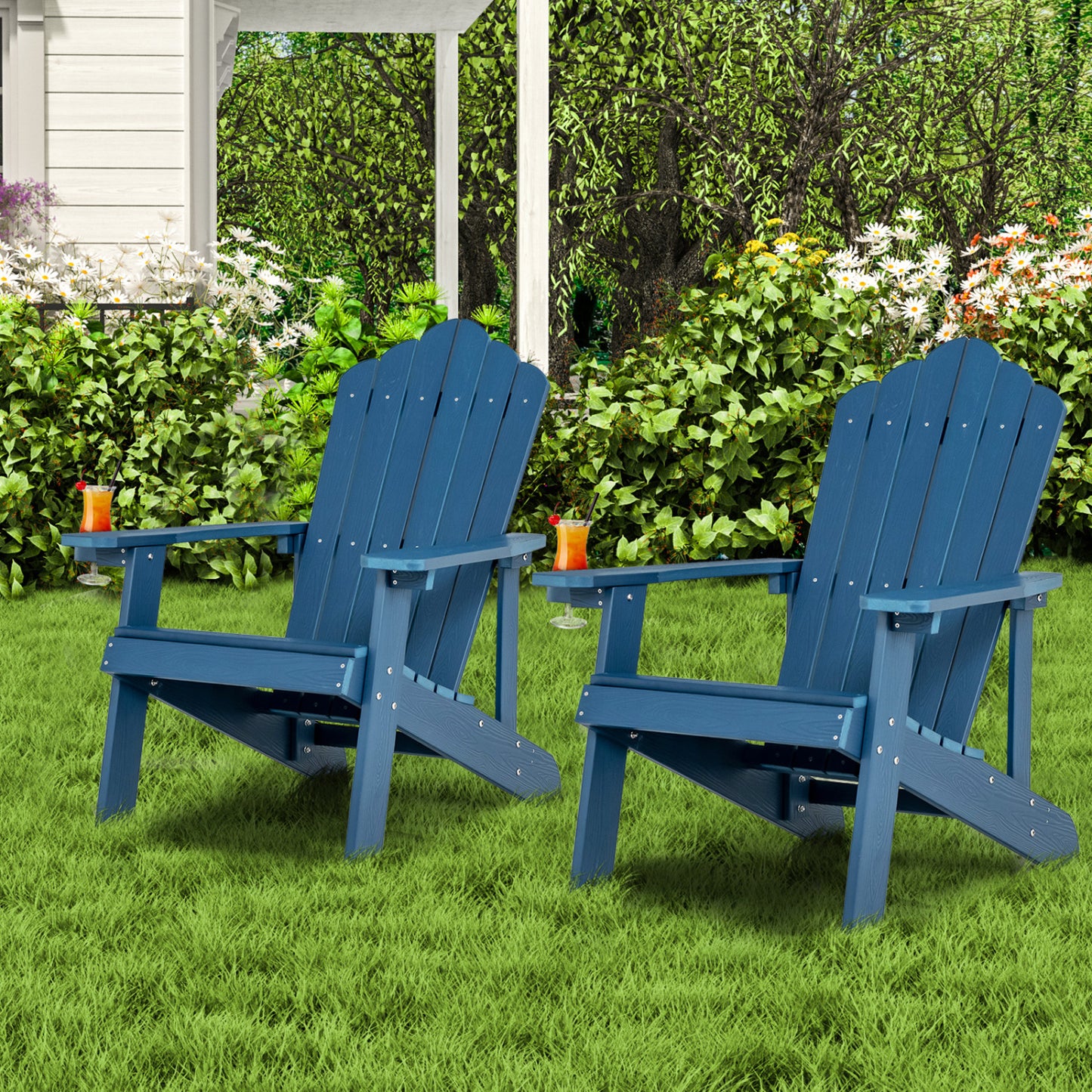 Adirondack Chair Set - 2 Piece Adult & Kids Outdoor Seating