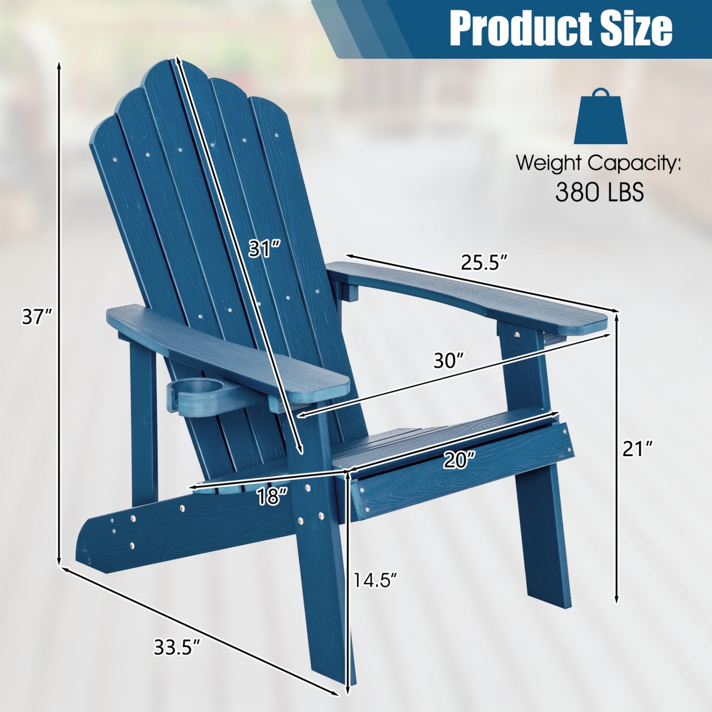 Adirondack Chair Set - 2 Piece Adult & Kids Outdoor Seating