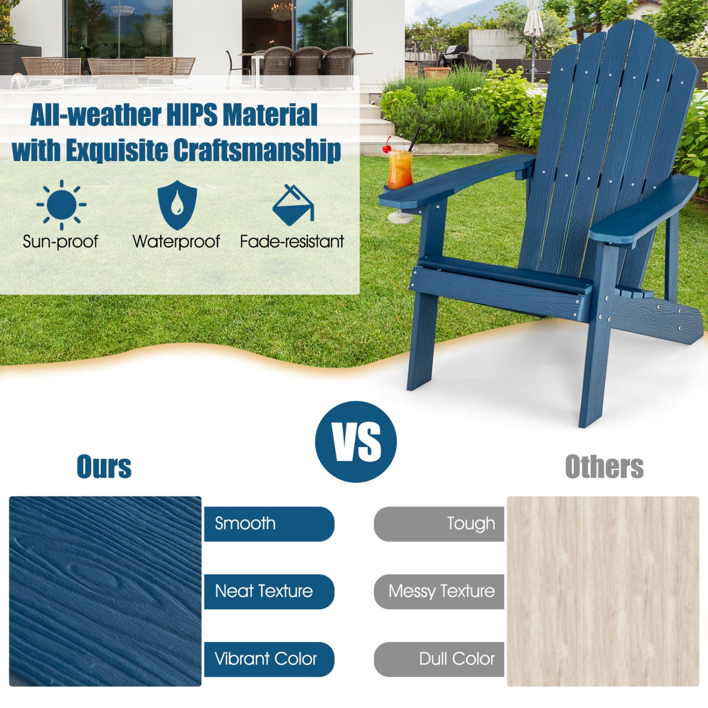 Adirondack Chair Set - 2 Piece Adult & Kids Outdoor Seating