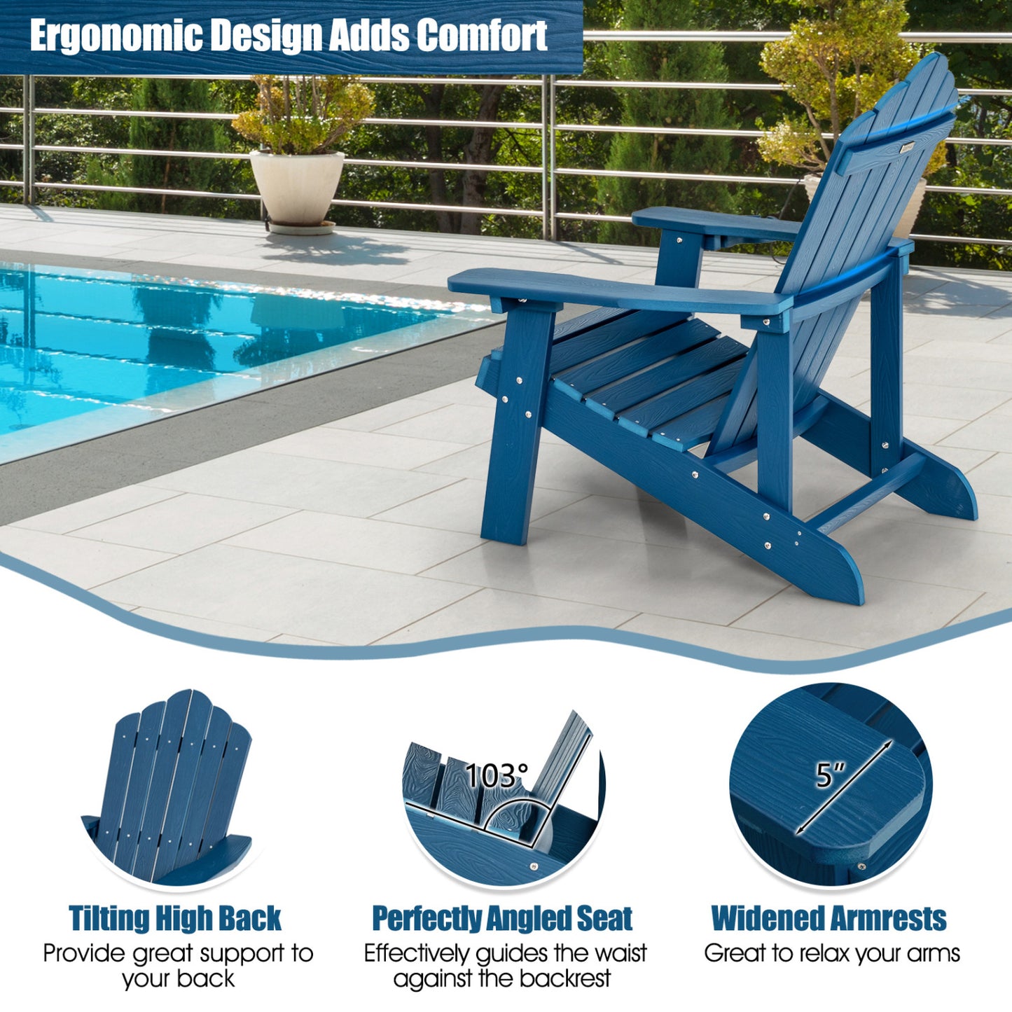 Adirondack Chair Set - 2 Piece Adult & Kids Outdoor Seating