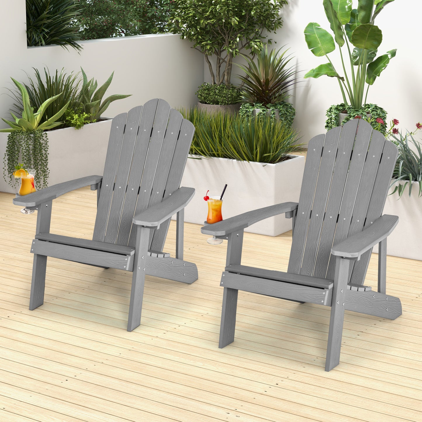 Adirondack Chair Set - 2 Piece Adult & Kids Outdoor Seating