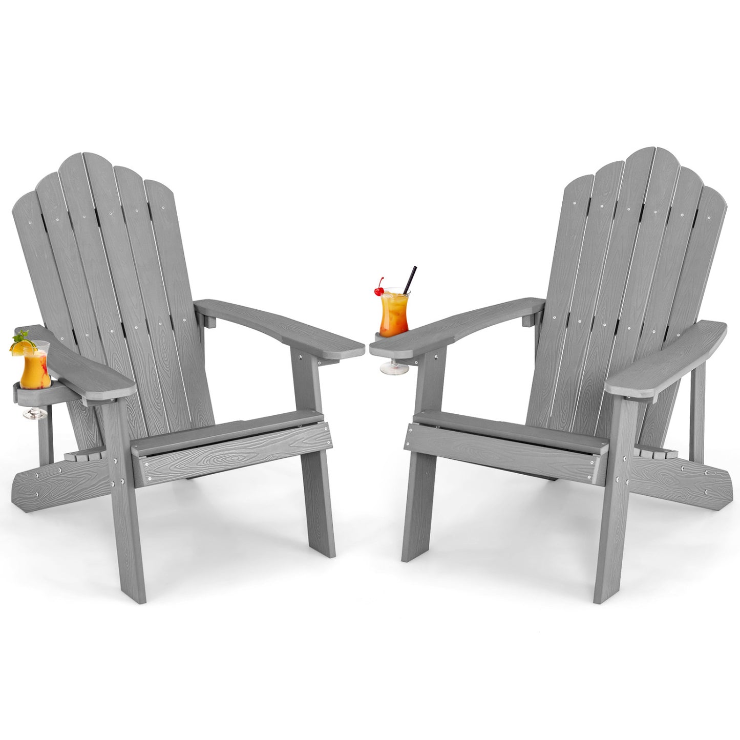 Adirondack Chair Set - 2 Piece Adult & Kids Outdoor Seating