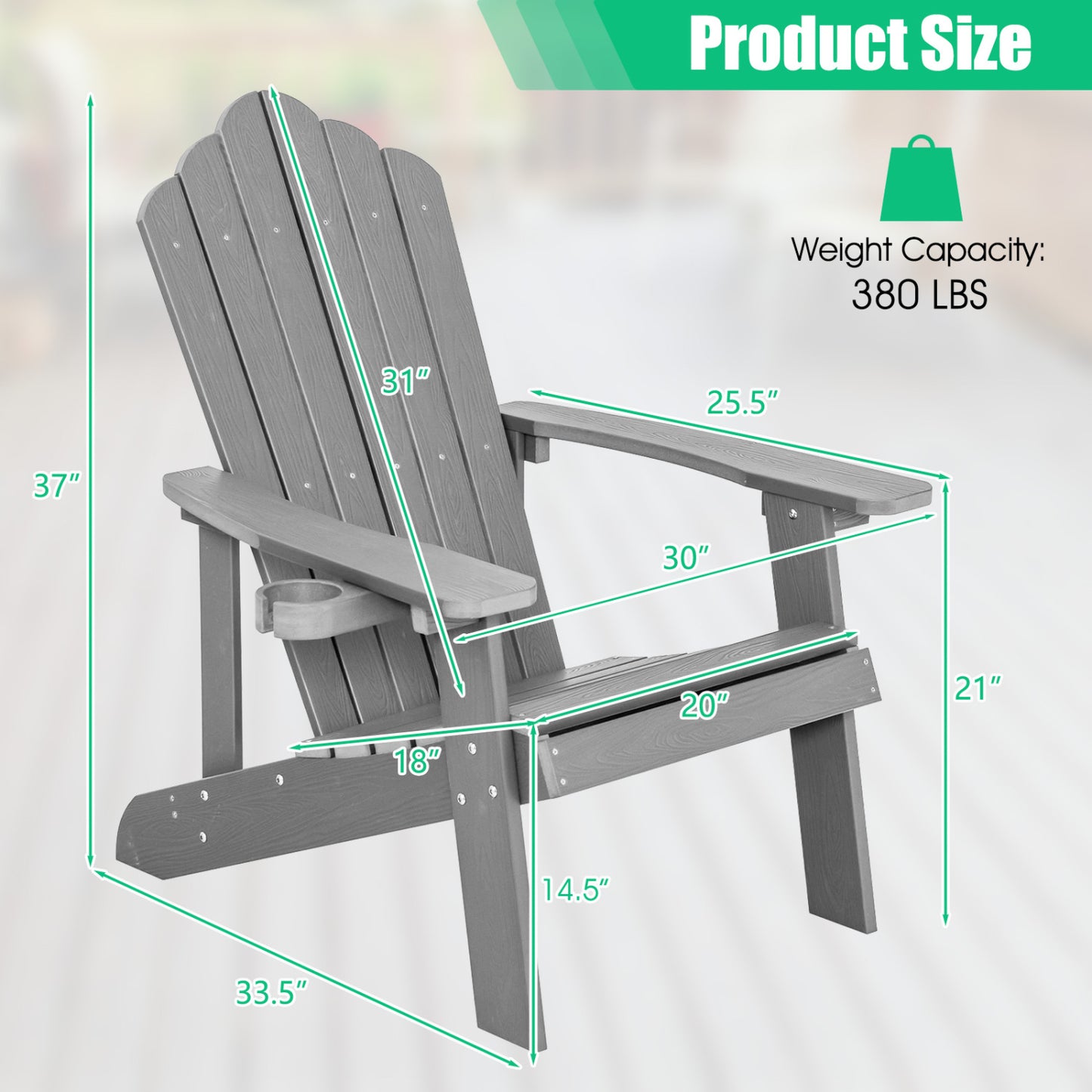 Adirondack Chair Set - 2 Piece Adult & Kids Outdoor Seating