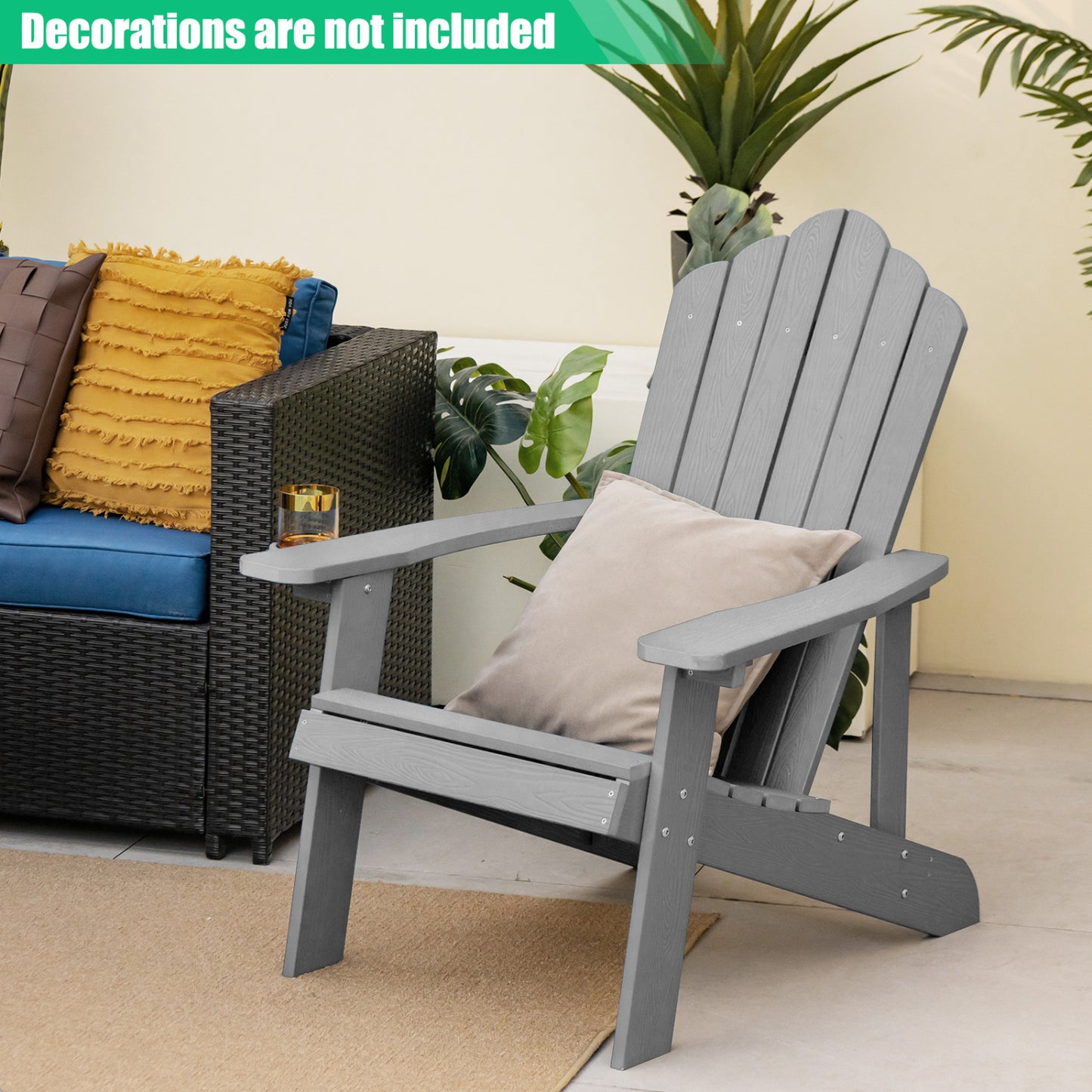 Adirondack Chair Set - 2 Piece Adult & Kids Outdoor Seating