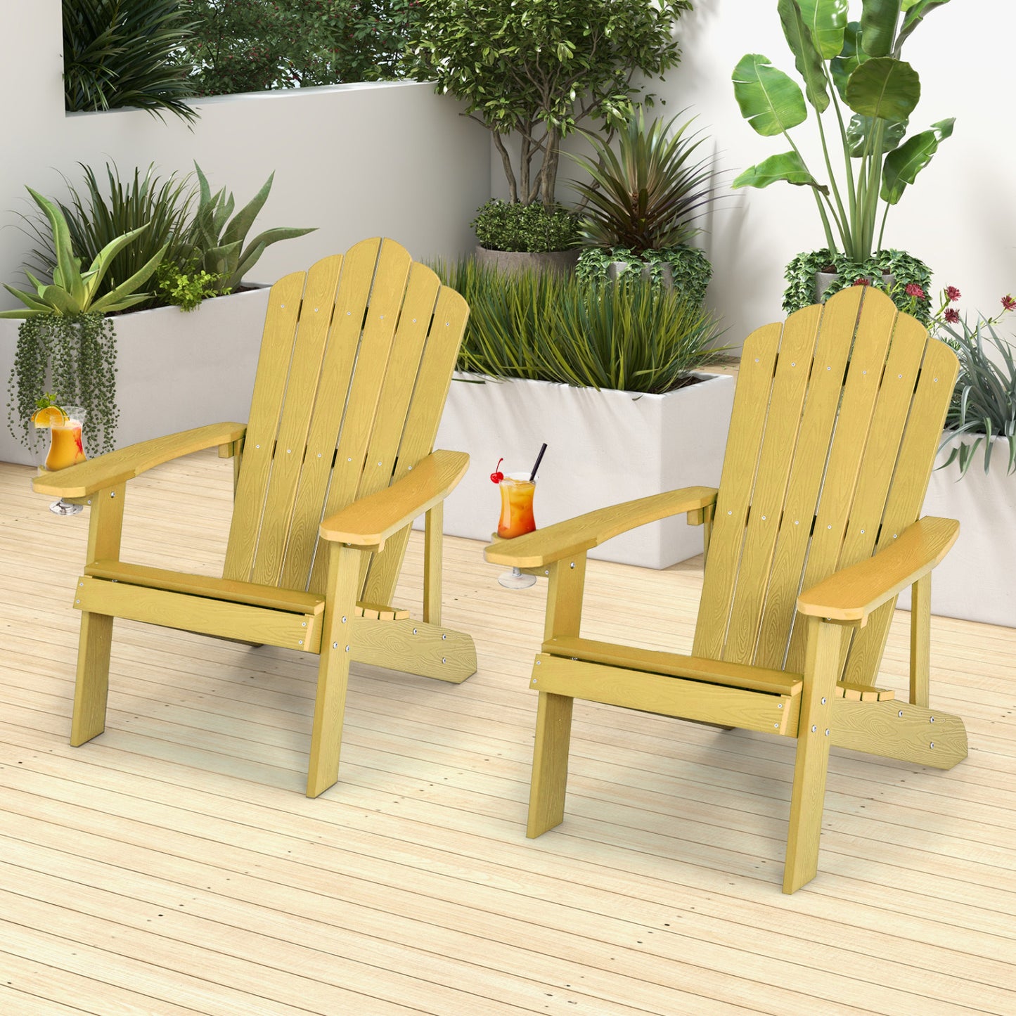 Adirondack Chair Set - 2 Piece Adult & Kids Outdoor Seating