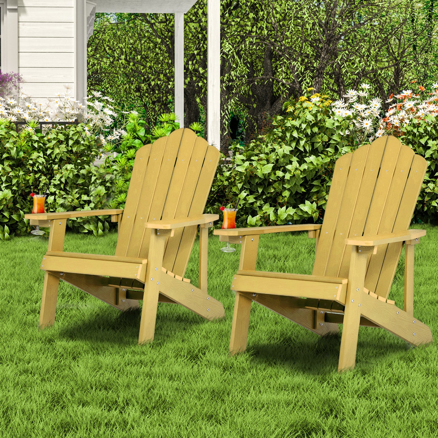 Adirondack Chair Set - 2 Piece Adult & Kids Outdoor Seating
