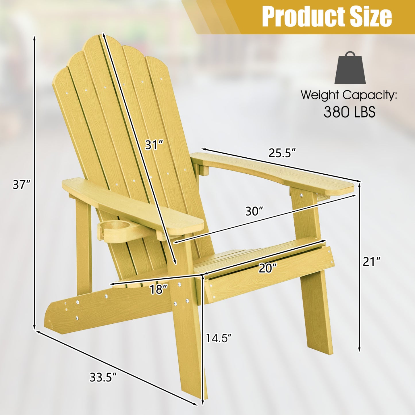 Adirondack Chair Set - 2 Piece Adult & Kids Outdoor Seating