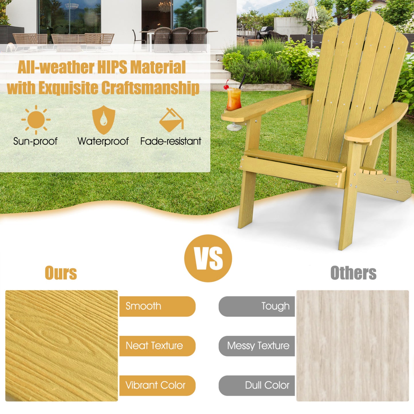 Adirondack Chair Set - 2 Piece Adult & Kids Outdoor Seating