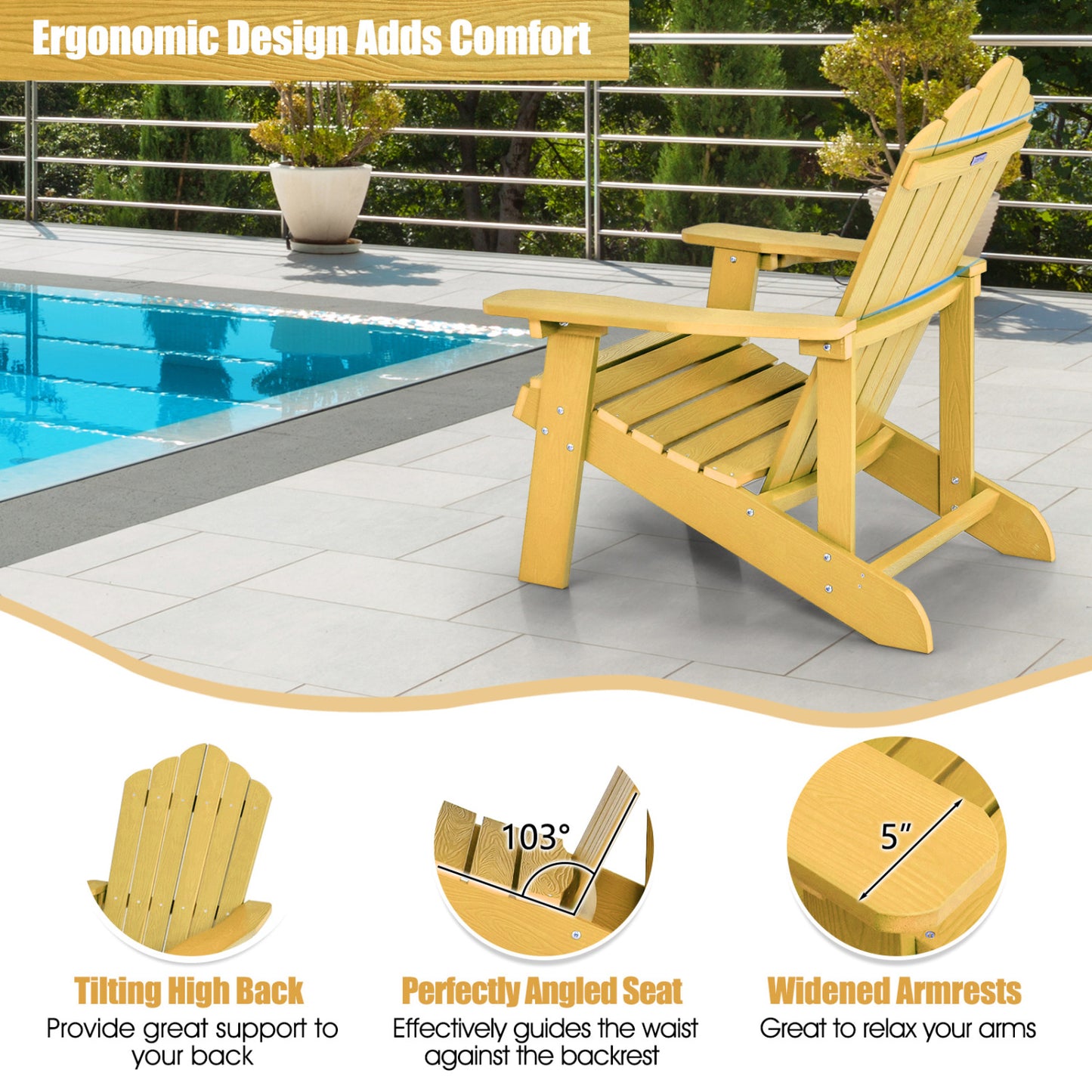 Adirondack Chair Set - 2 Piece Adult & Kids Outdoor Seating