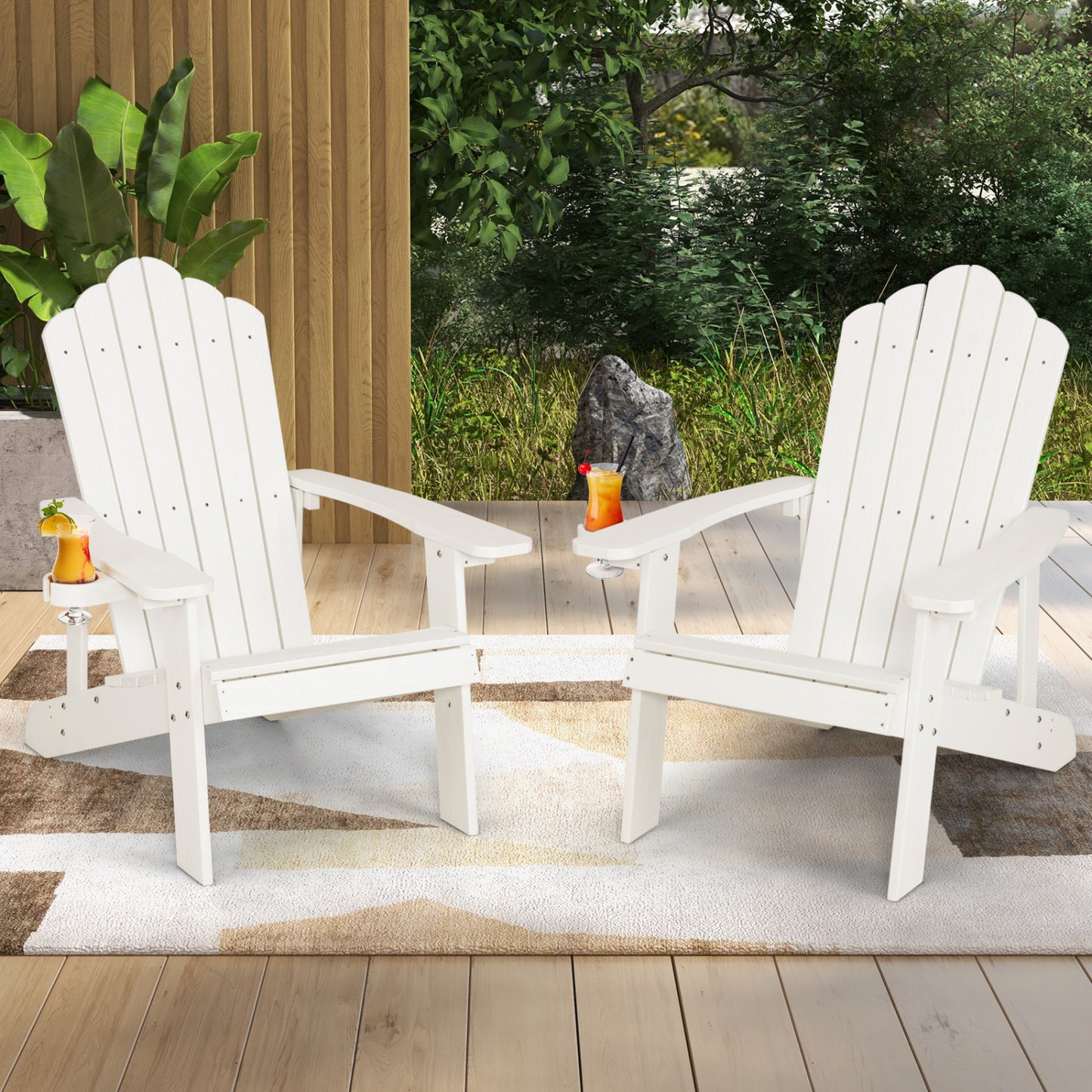 Adirondack Chair Set - 2 Piece Adult & Kids Outdoor Seating