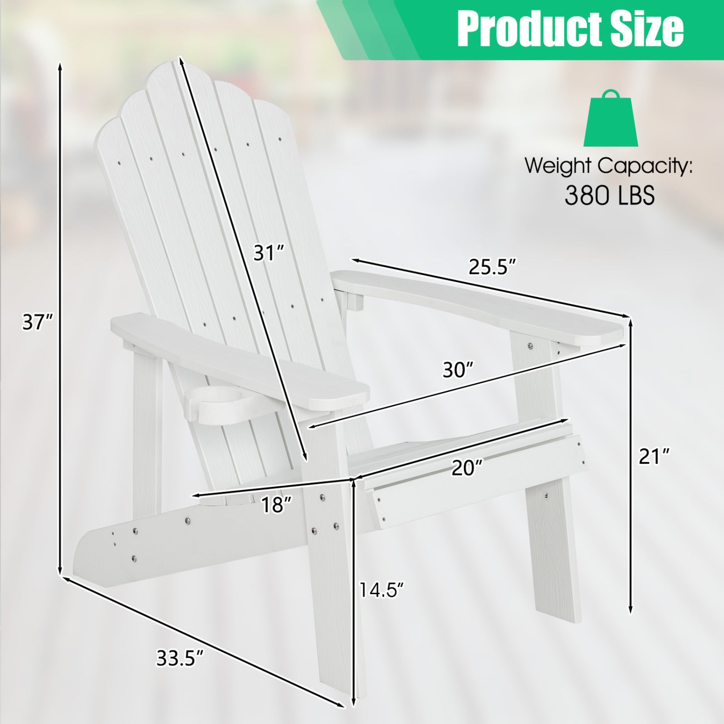 Adirondack Chair Set - 2 Piece Adult & Kids Outdoor Seating