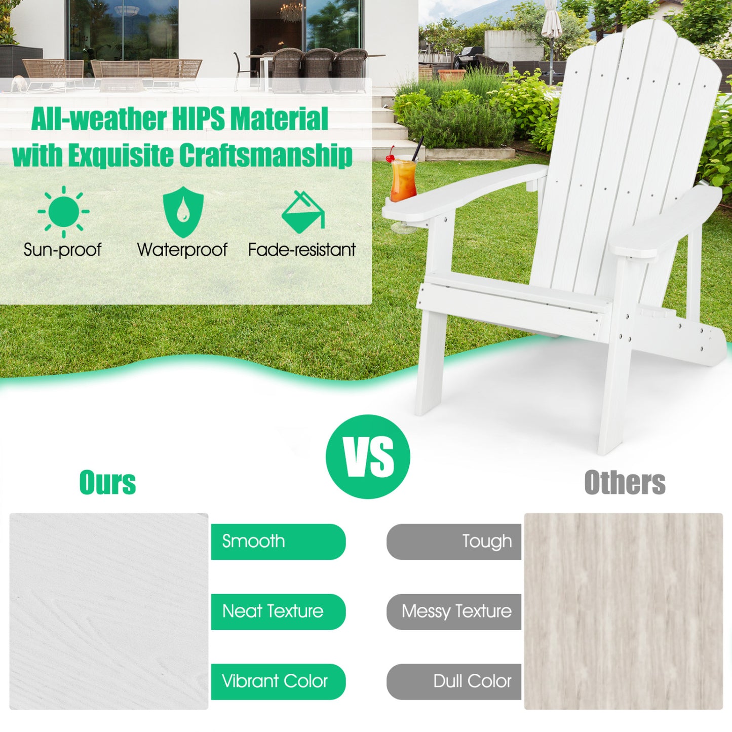 Adirondack Chair Set - 2 Piece Adult & Kids Outdoor Seating