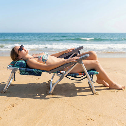 Folding Beach Chair 2-Pack with 5-Position Backrest & Pillow