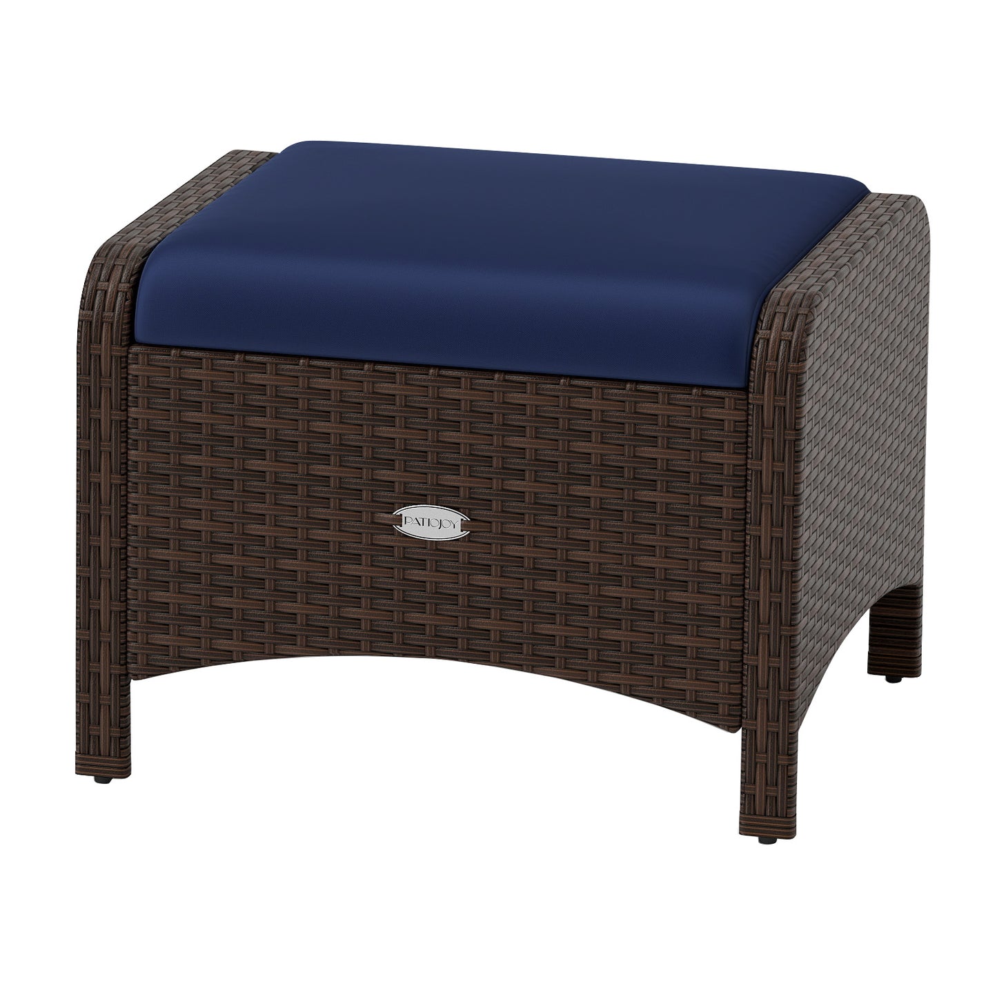 PE Wicker Ottomans Set of 2 with Removable Cushions