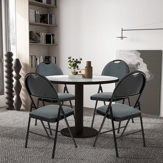 Padded Folding Conference Chair with Backrest - Gray