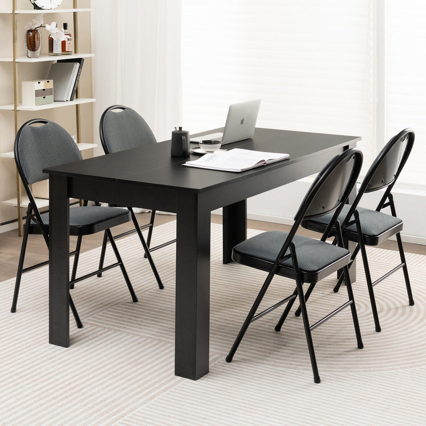 Padded Folding Conference Chair with Backrest - Gray