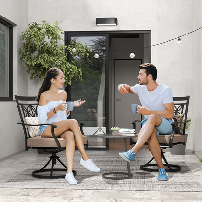 Patio Swivel Dining Chairs Set of 2 with Cushions