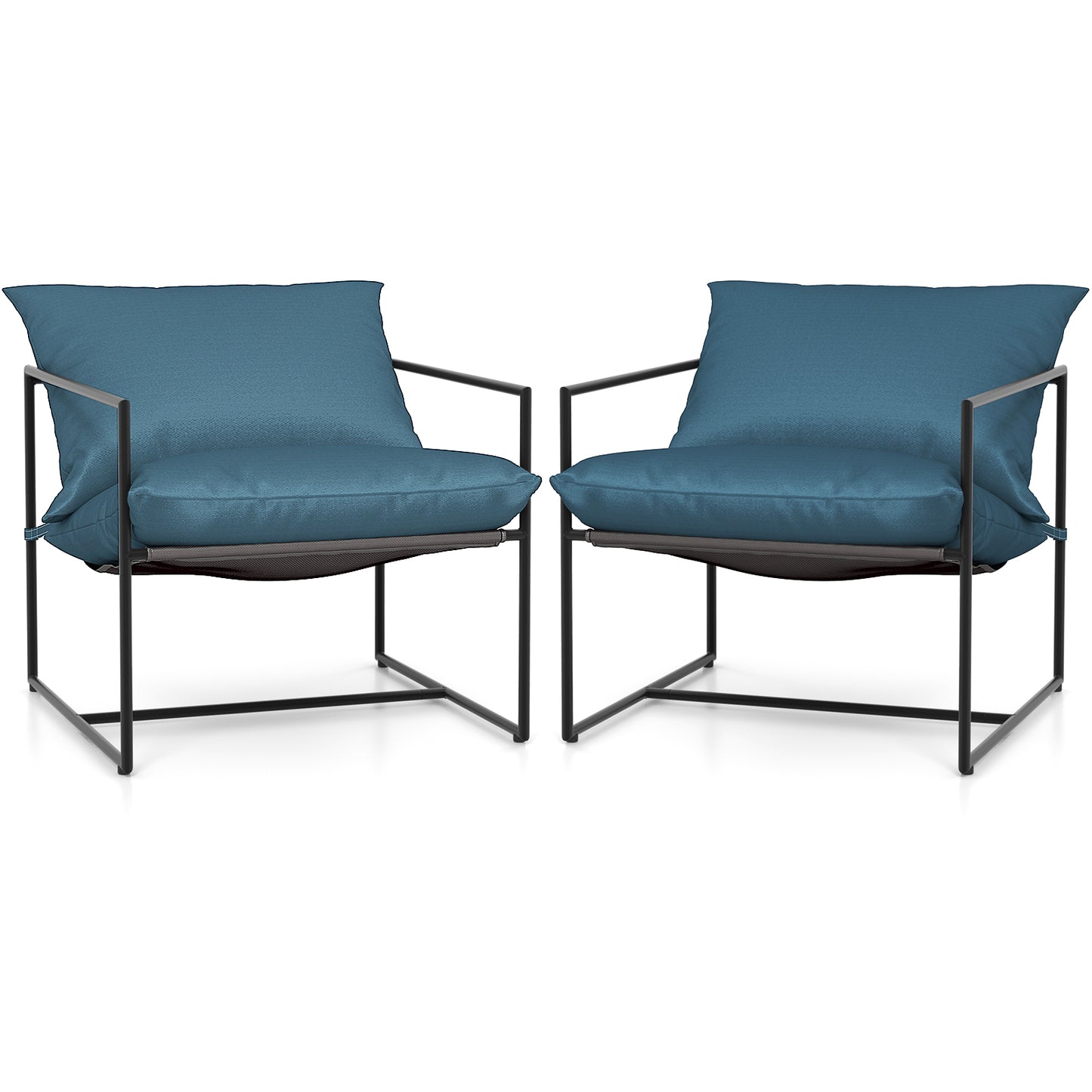Sling Accent Chairs Set of 2 with Weatherproof Fabric