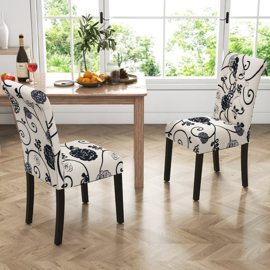 Tufted Dining Chairs Set of 2 with Adjustable Foot Pads