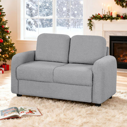 2-Seat Kids Sofa with Teddy Fleece Upholstery