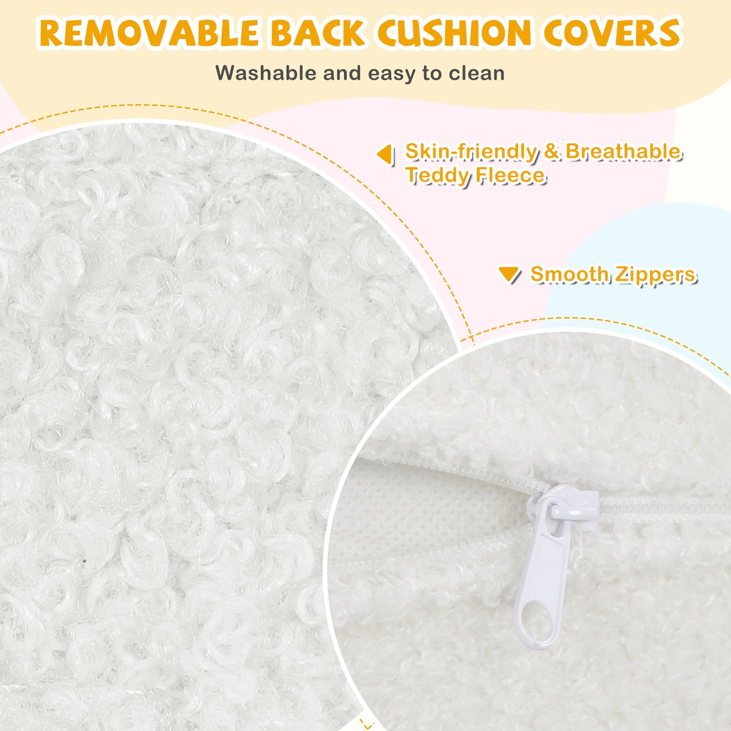 2-Seat Kids Sofa with Teddy Fleece Upholstery