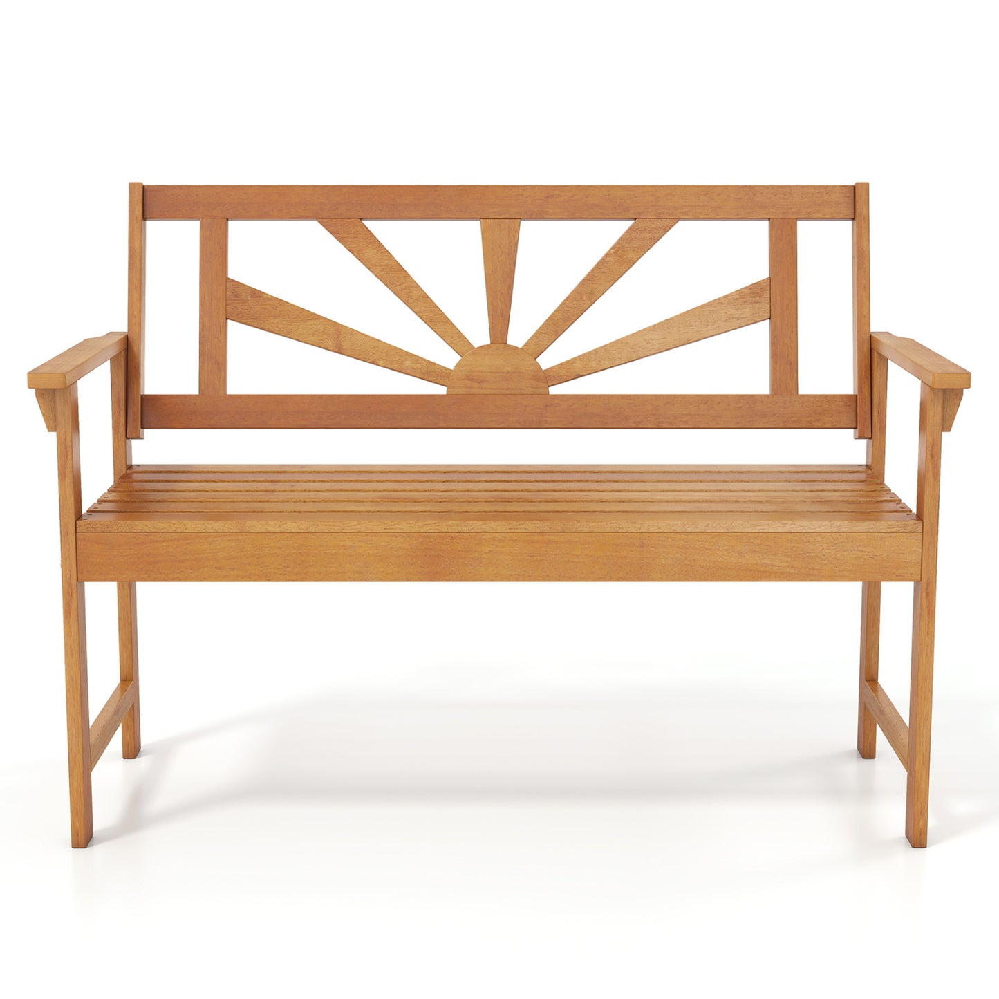 2-Seater Acacia Wood Loveseat Bench with Backrest