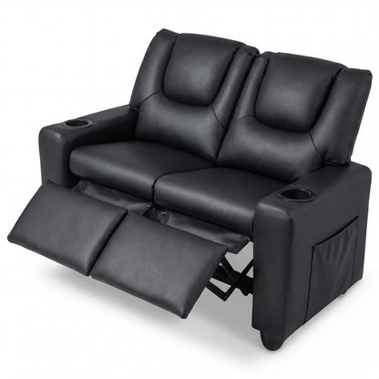 Kids Double Recliner Sofa with Cup Holders - 2 Seater